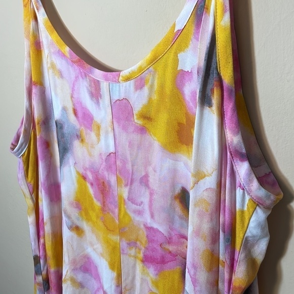 Torrid size 3 MULTI WATERCOLOR TIE-DYE CHALLIS TRAPEZE MAXI DRESS - Picture 15 of 15